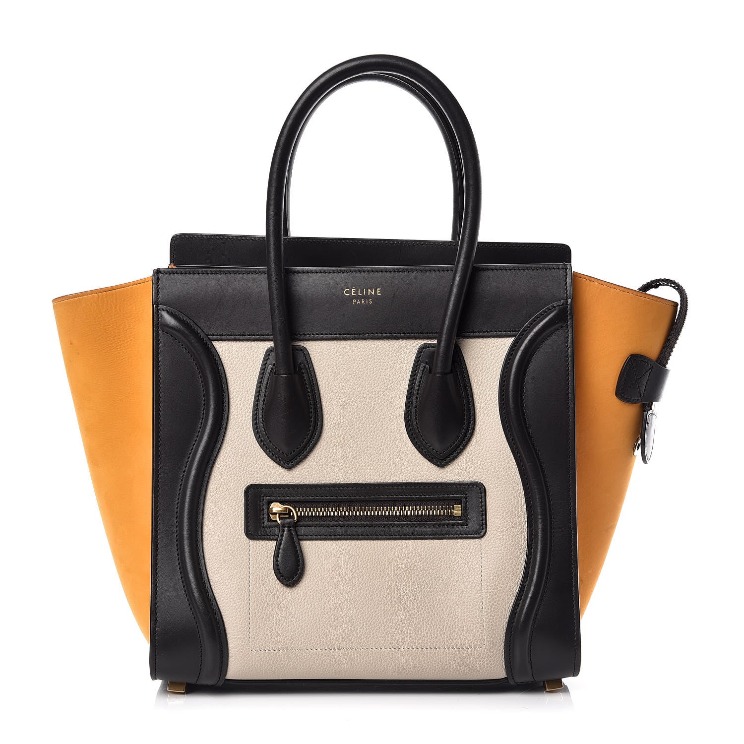 Celine Baby Grained Calfskin Micro Tri-Color Luggage Chalk 1 of 11