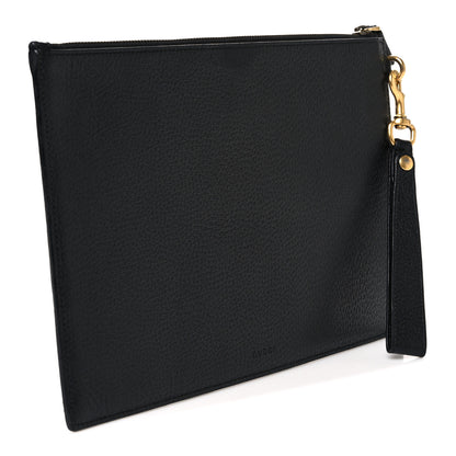 Gucci Textured Dollar Calfskin GG Marmont Zip Pouch Black 3 of 7