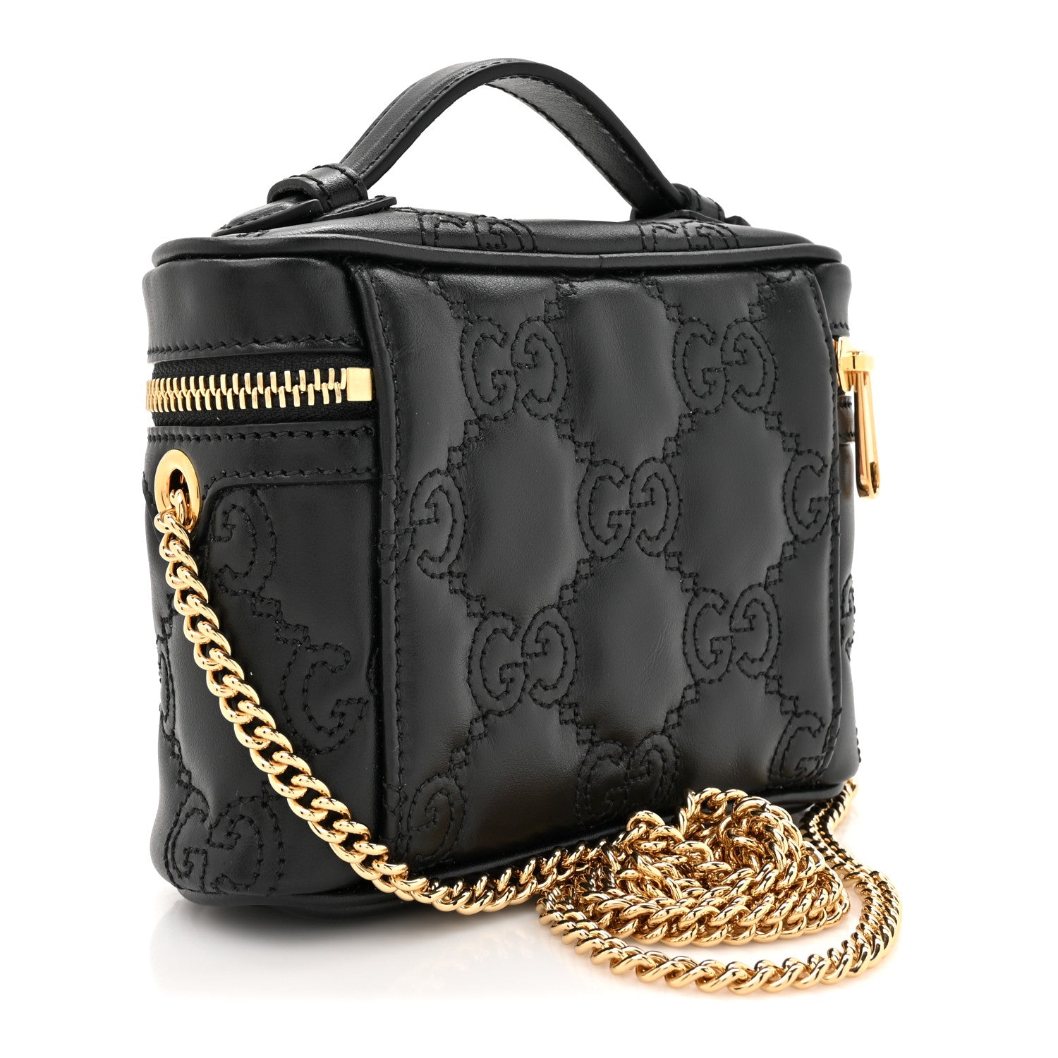 Gucci Calfskin GG Matelasse Mini Top Handle Bag Black 3 of 11