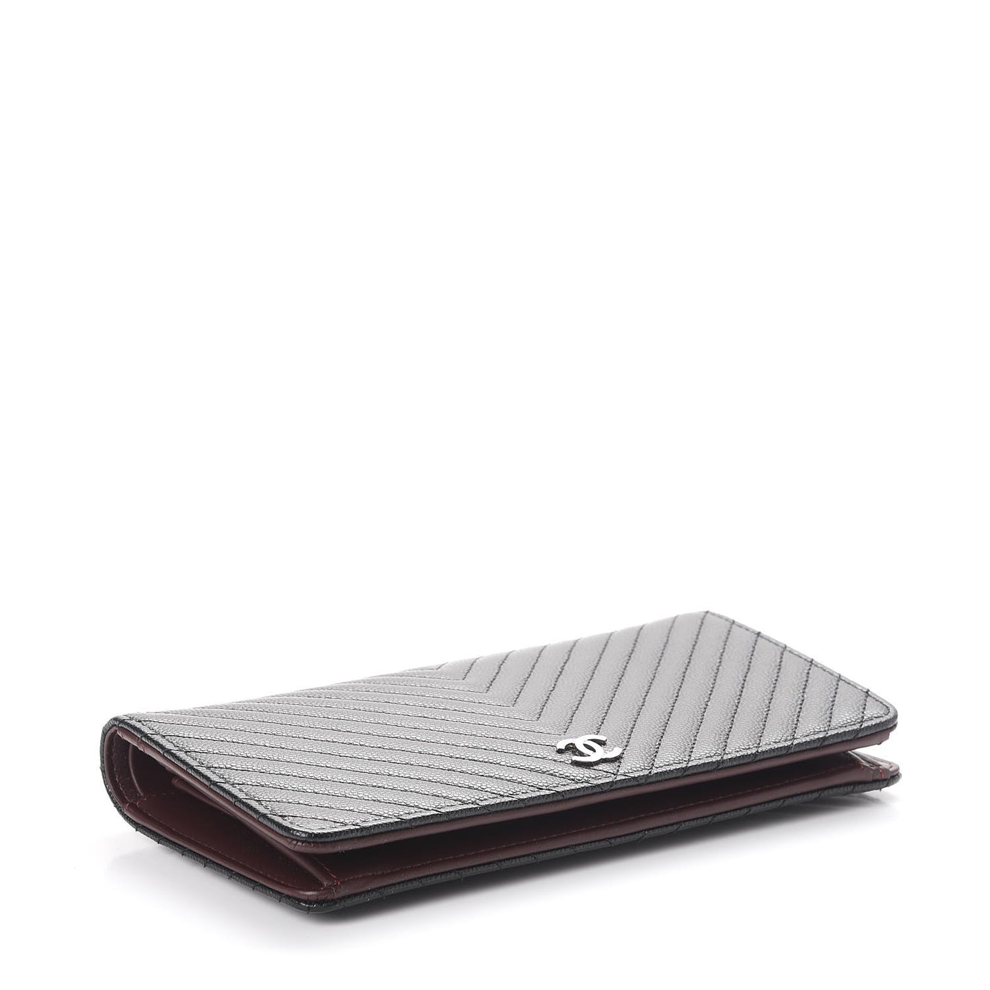 Caviar Chevron Quilted Yen Wallet Black