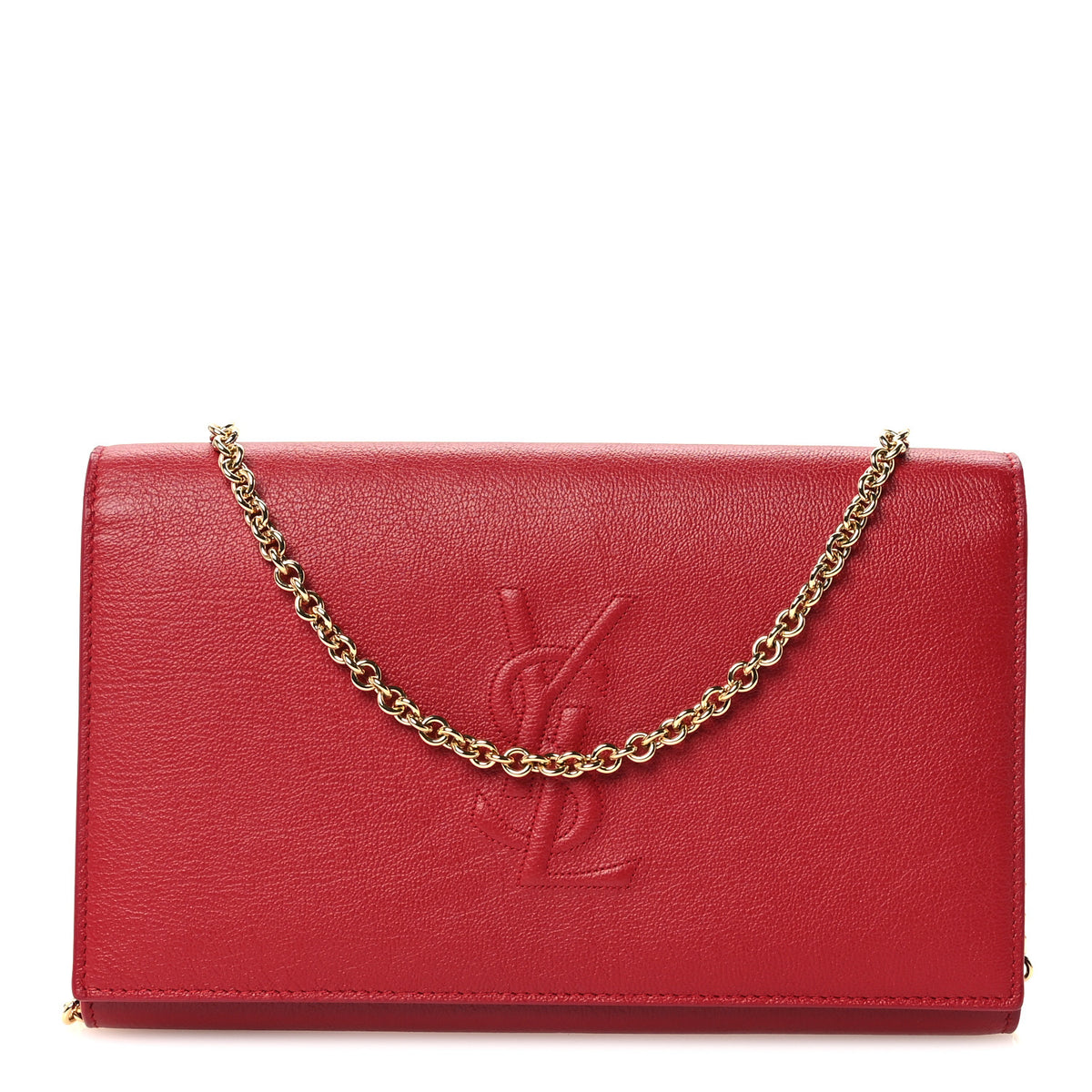 Calfskin Belle de Jour Chain Clutch Rouge Orient