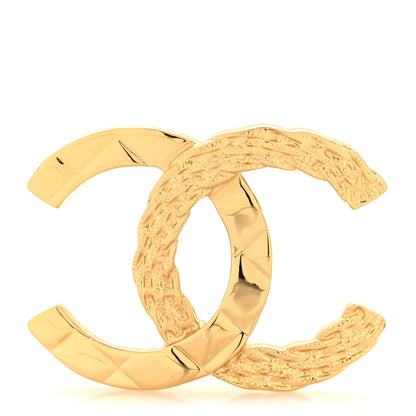 Chanel Metal CC Quilted Rope Brooch Light Gold 1 of 4