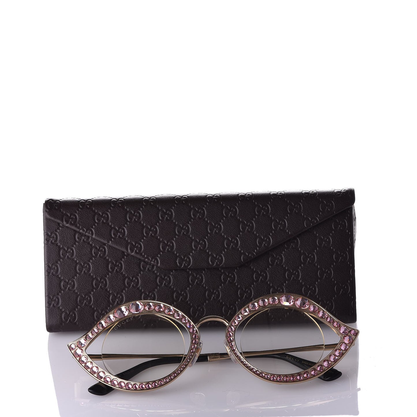 Metal Crystal Cat Eye Sunglasses GG0046S Light Pink