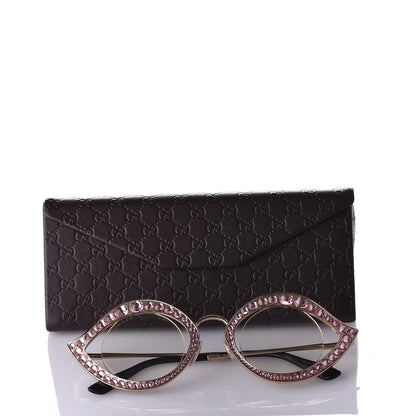 Gucci Metal Crystal Cat Eye Sunglasses GG0046S Light Pink 7 of 7