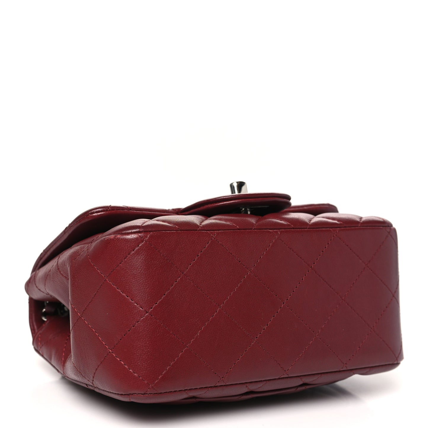 Lambskin Quilted Mini Square Flap Burgundy
