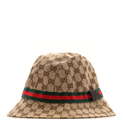 Gucci Monogram Web Bucket Hat XL Brown 1 of 9