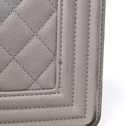 Chanel Caviar Quilted Medium Boy Flap Light Grey 19 of 20