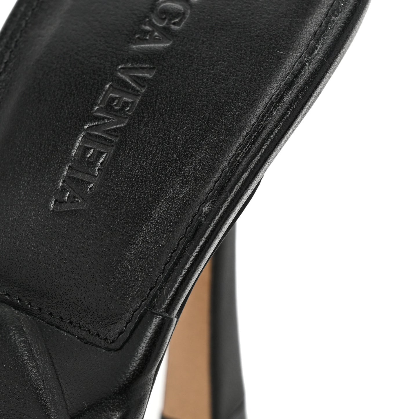 Nappa Quilted Rubber Lido Mule Sandals 35.5 Black