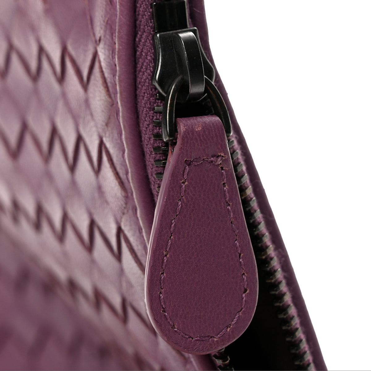 Nappa Intrecciato Flat Zip Pouch Corot