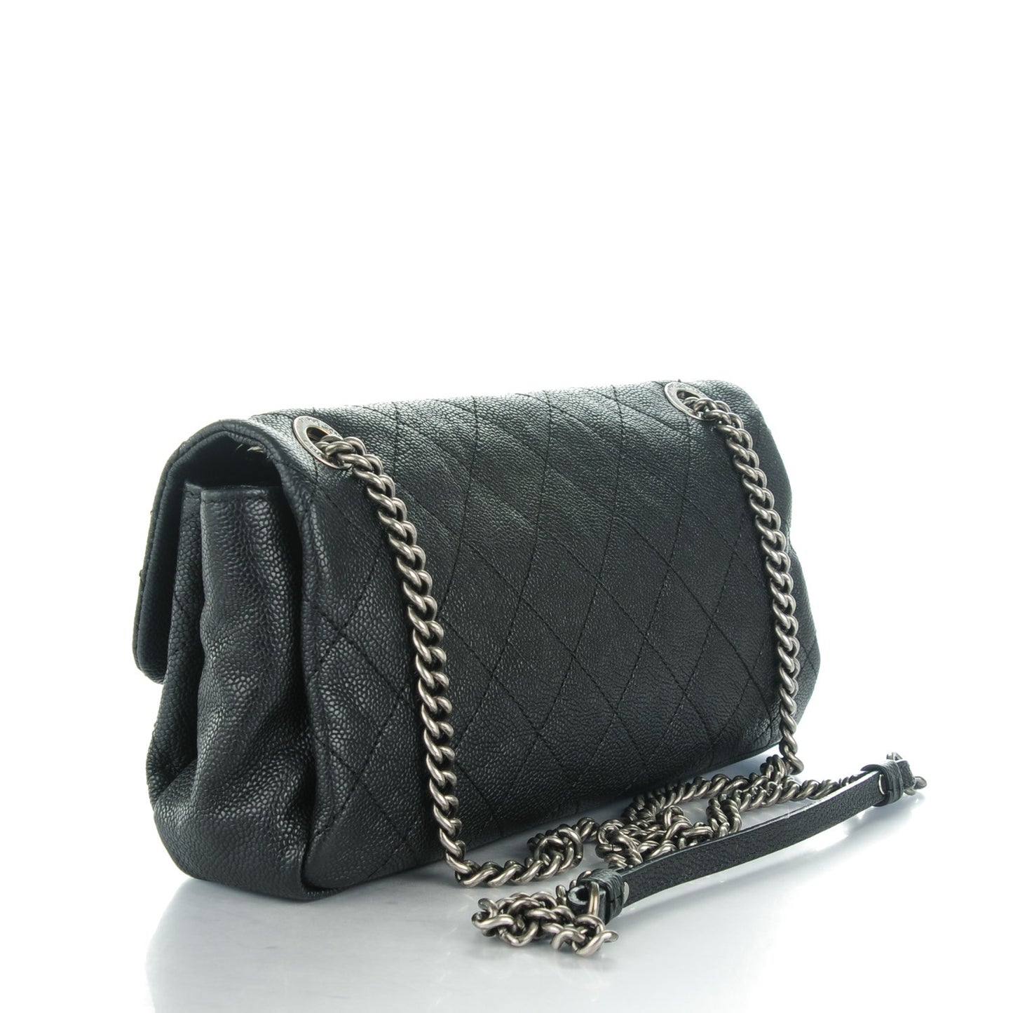 Caviar Quilted Medium Simply CC Flap Black