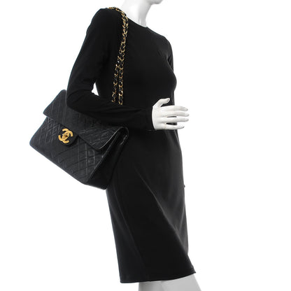 Chanel Lambskin Quilted XL Jumbo Single Flap Black 2 of 15