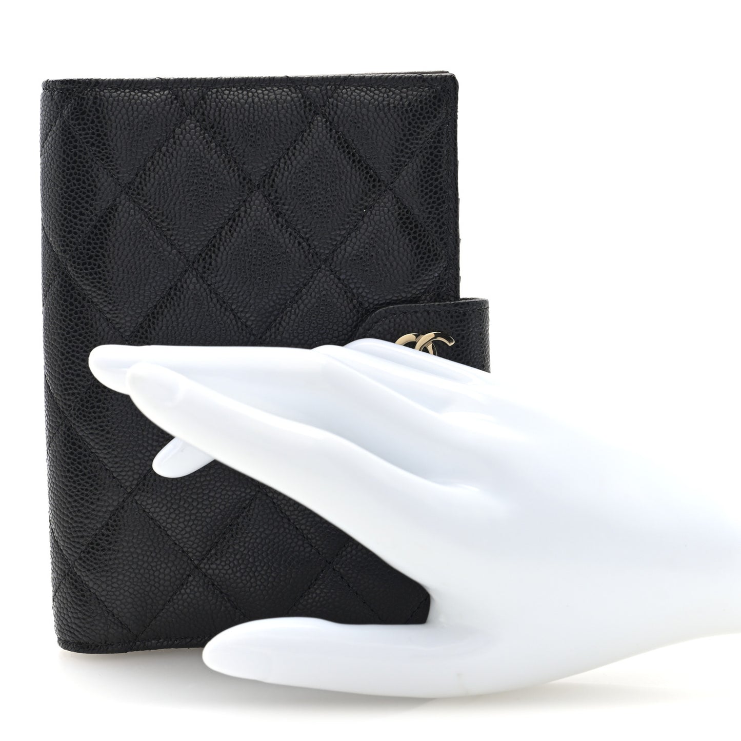 Caviar Quilted Passport Holder Black