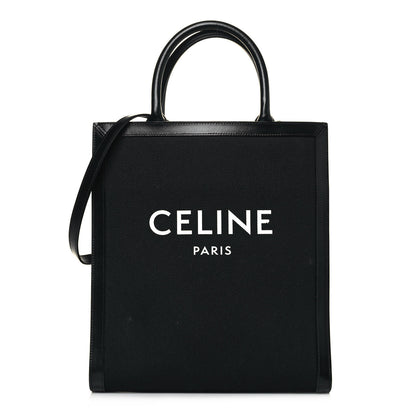 Celine Canvas Calfskin Small Vertical Cabas Black 1 of 13