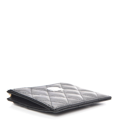 Chanel Caviar Quilted CC Zip Card Holder Black 4 of 8