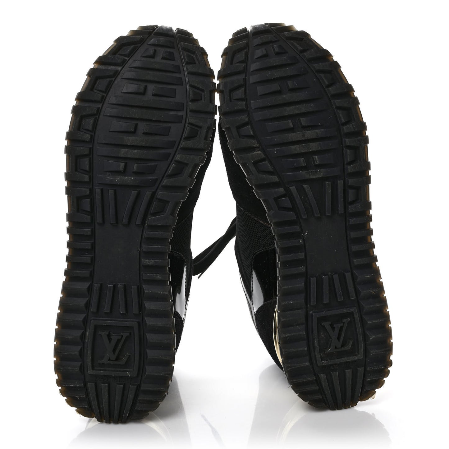Suede Monogram Run Away Sneakers 37.5 Black