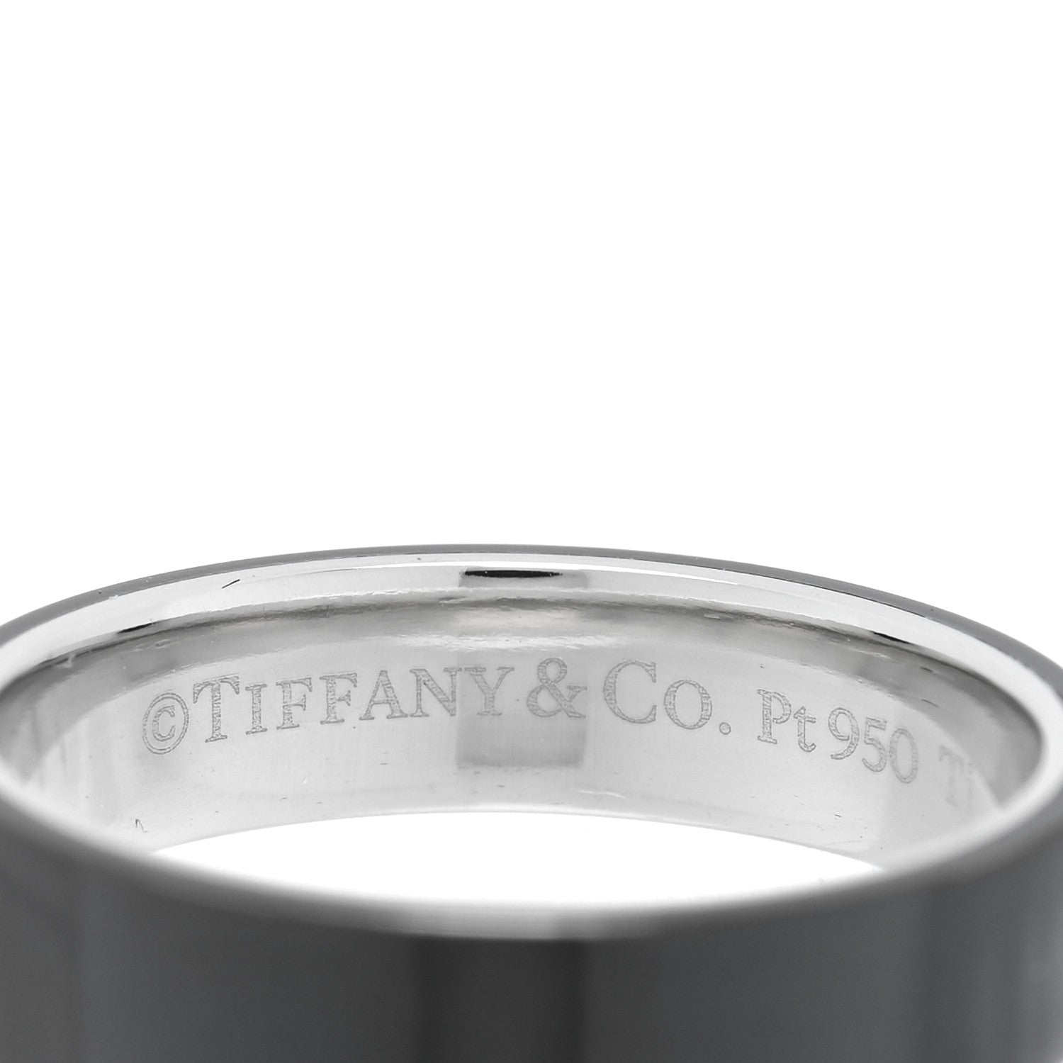 Tiffany Platinum Titanium 4mm Band Ring 48 4.5 4 of 5