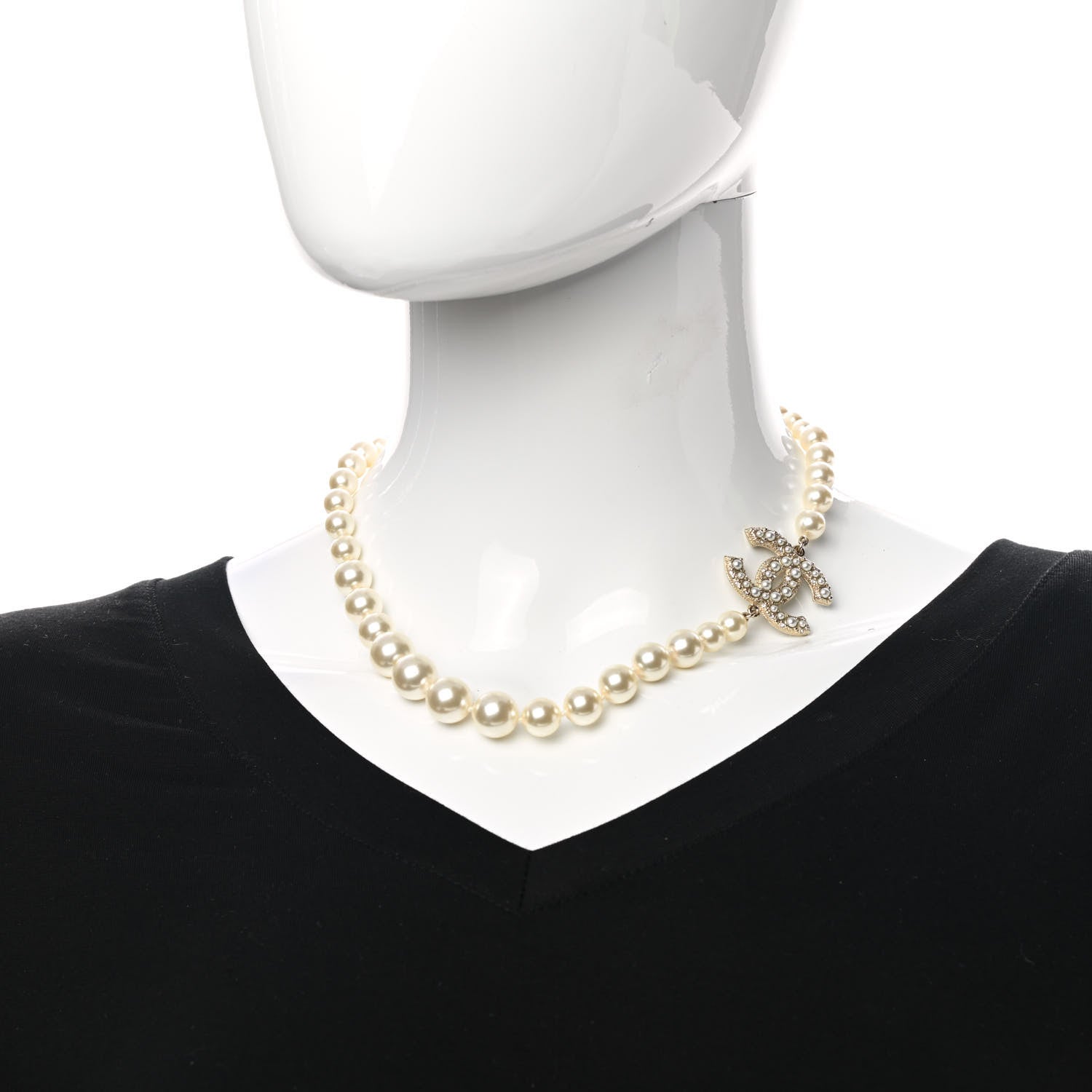 Chanel Pearl CC 100th Anniversary Necklace Light Gold 2 of 6