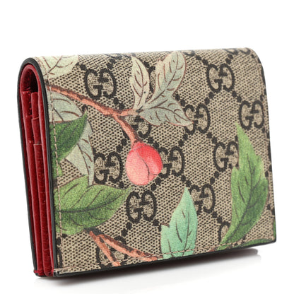 Gucci GG Supreme Monogram Tian Card Case Beige Multicolor Red 3 of 8