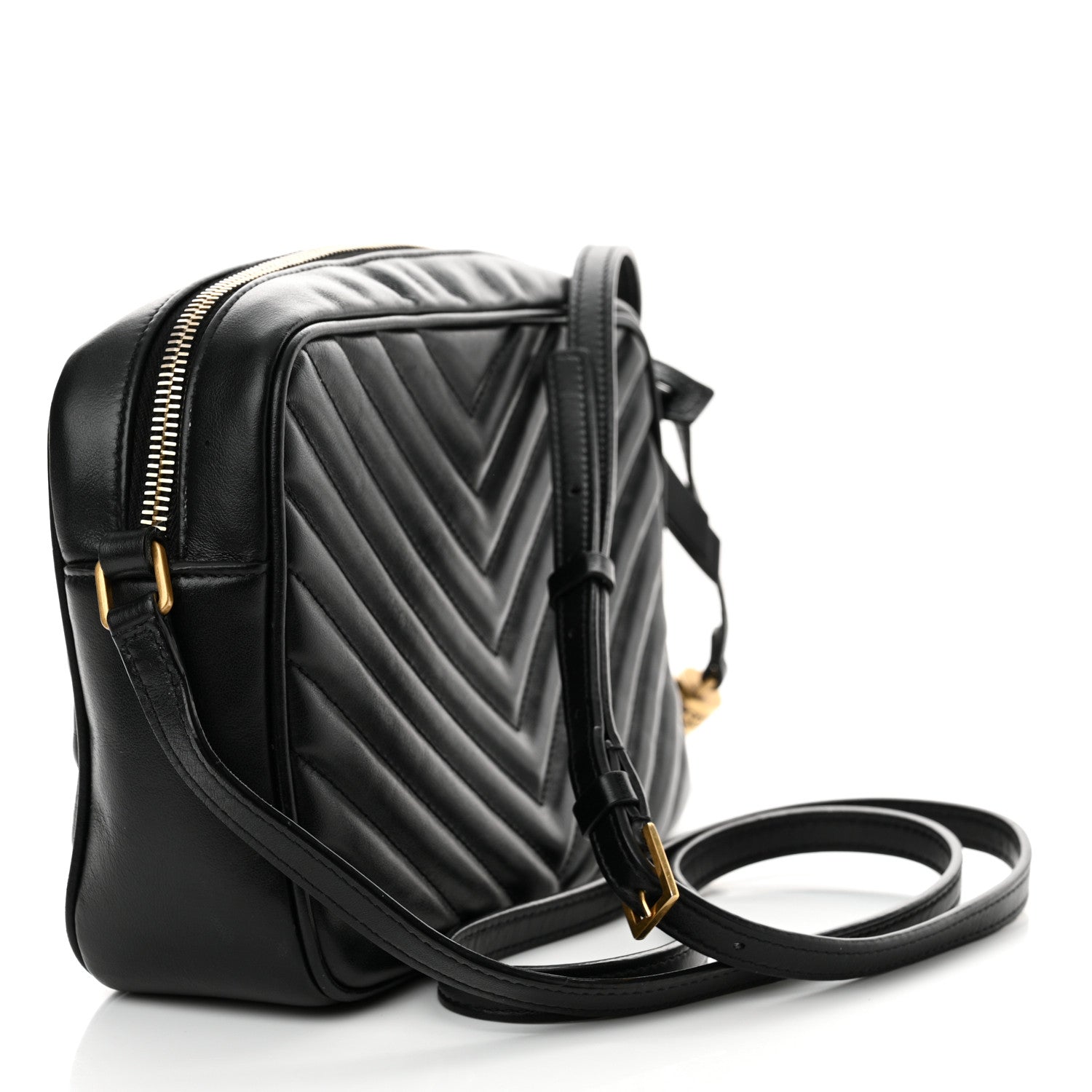 Saint Laurent Calfskin Matelasse Monogram Lou Camera Bag Black 3 of 20