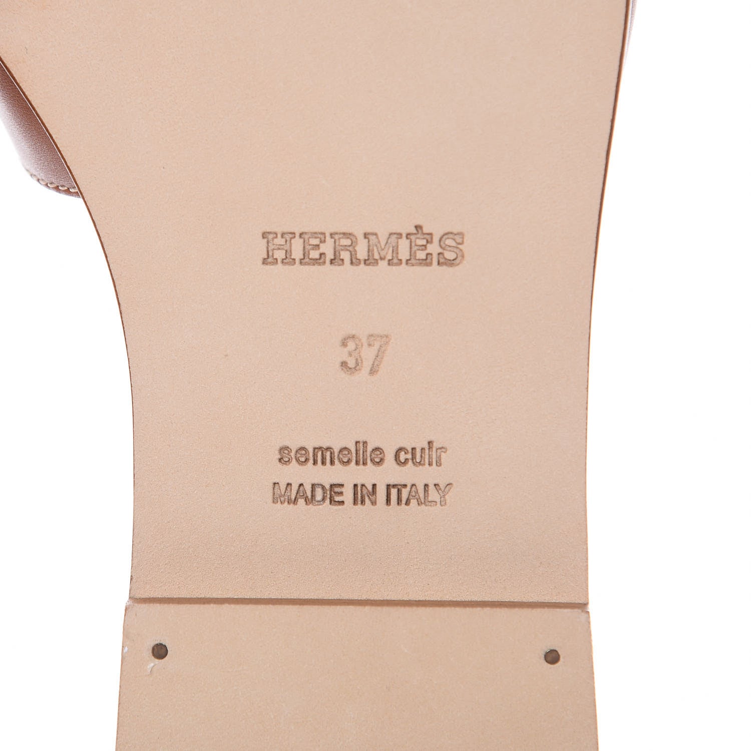 Hermes Box Calfskin Oran Sandals 37 Gold 6 of 8