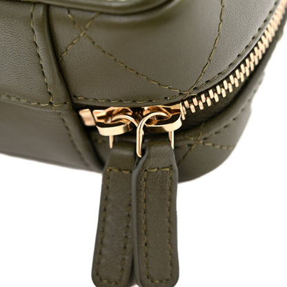Chanel Lambskin Quilted Mini Chain Top Handle Vanity Case Dark Khaki 13 of 13