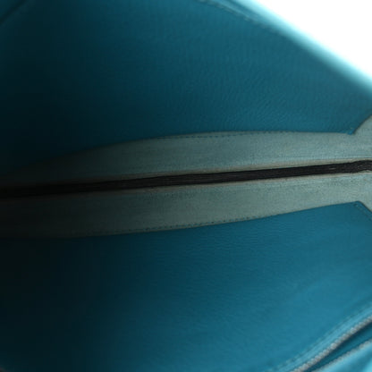 Hermes Chevre De Coromandel  Trim II 31 Shoulder Bag Turquoise 5 of 9