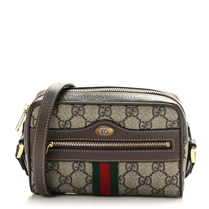 Gucci GG Supreme Monogram Web Mini Ophidia Shoulder Bag Brown 1 of 9