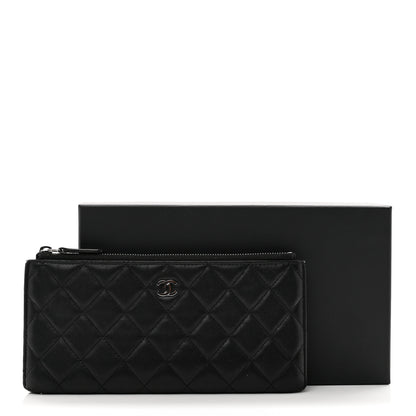 Chanel Lambskin Quilted Zip Pouch Black 13 of 13
