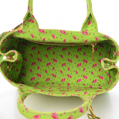 Prada Canapa Watermelon Print Small Logo Tote Erba 6 of 14
