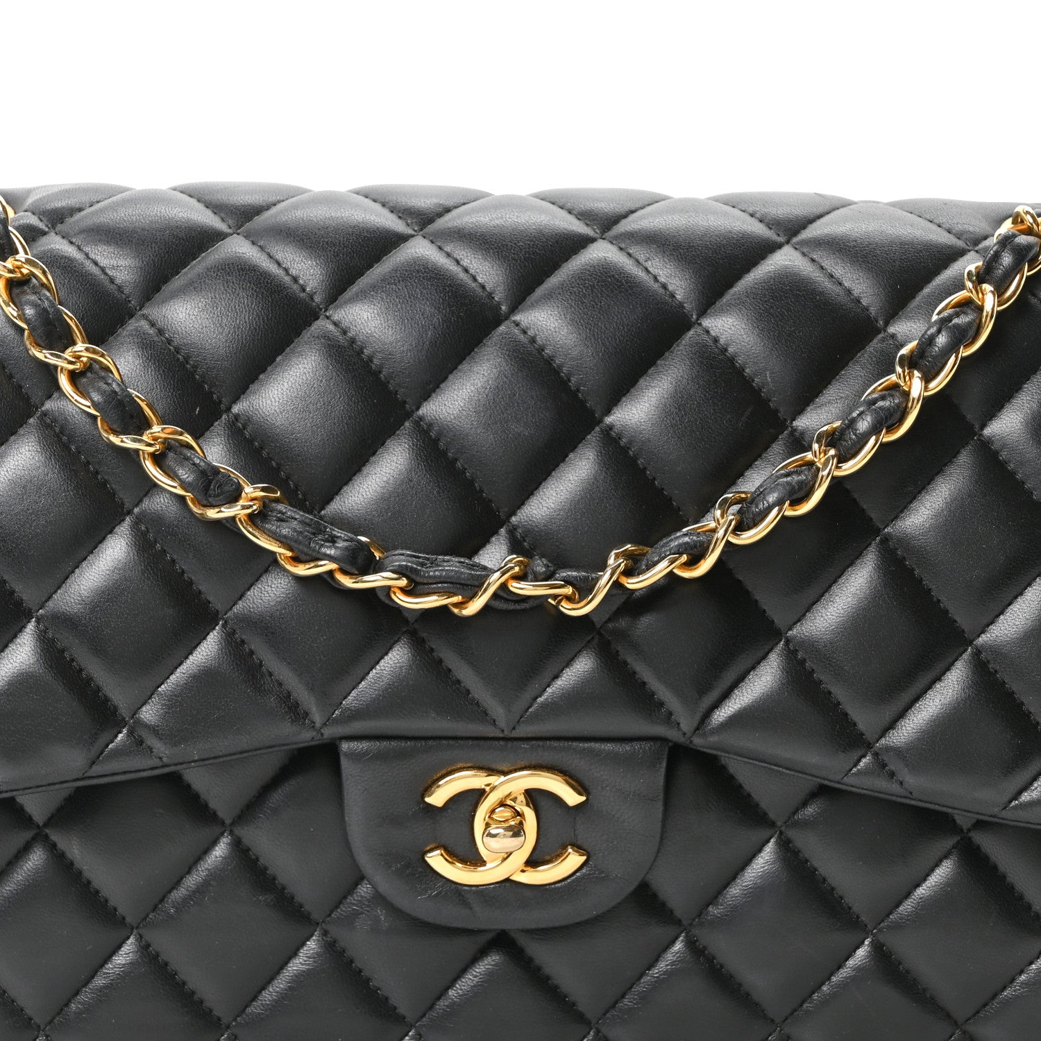 Chanel Lambskin Quilted Jumbo Double Flap Black 8 of 10