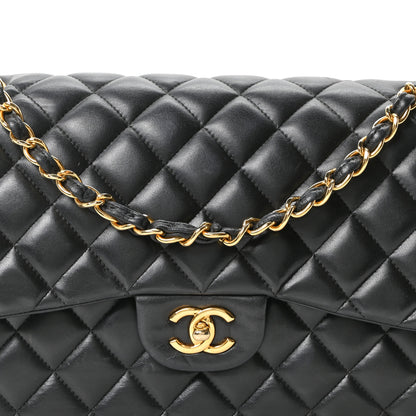 Chanel Lambskin Quilted Jumbo Double Flap Black 8 of 10