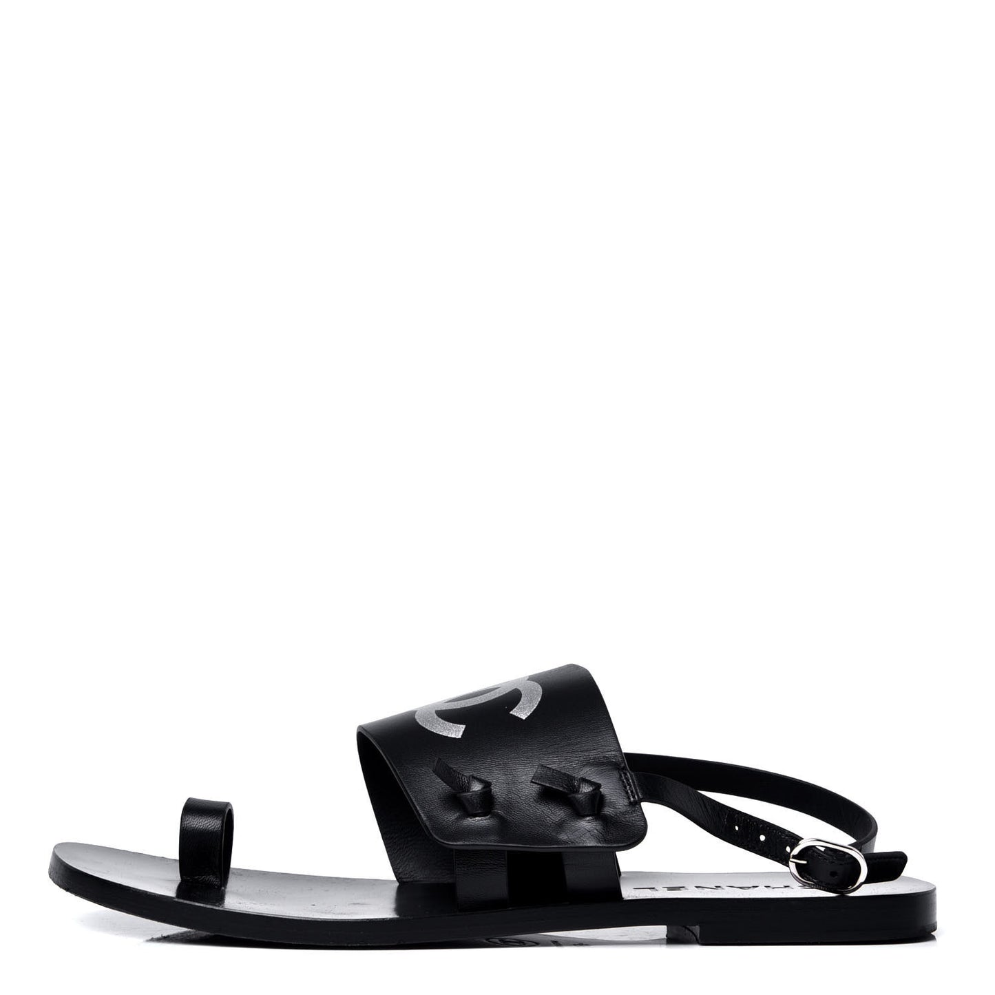 Goatskin CC Sandals 38 Black