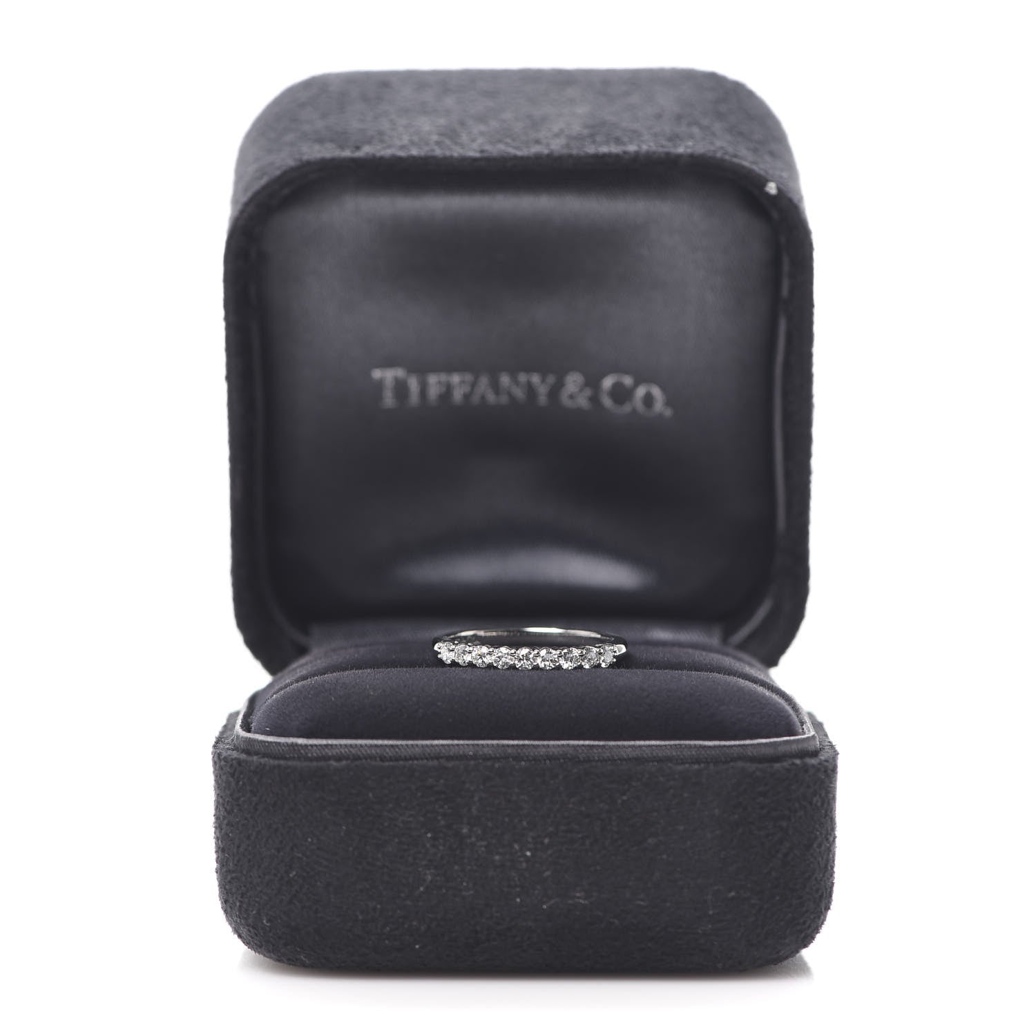 Tiffany Platinum Diamond .27ct 2.2mm Half Circle Embrace Band Ring 50 5.25 6 of 6