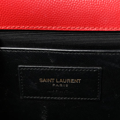 Saint Laurent Grain De Poudre Medium Monogram Kate Satchel Red 6 of 9