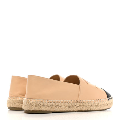 Chanel Lambskin CC Espadrilles 38 Beige Black 4 of 11