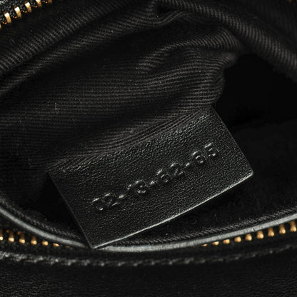 Chloe Calfskin Lizard Embossed Mini Alice Satchel Black White 7 of 8