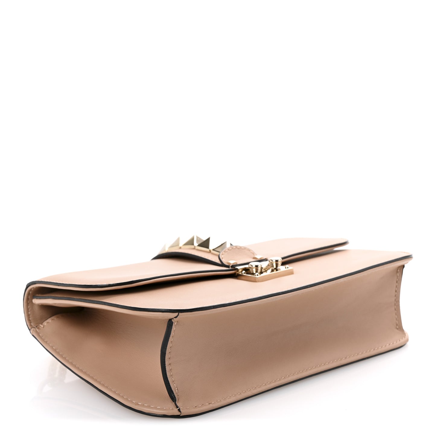 Vitello Medium Glam Lock Rockstud Flap Poudre