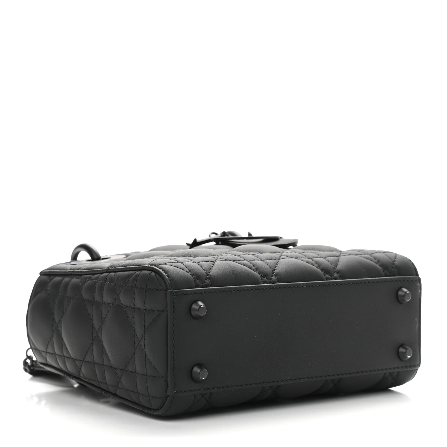 Ultra Matte Calfskin Cannage Mini Lady Dior Black