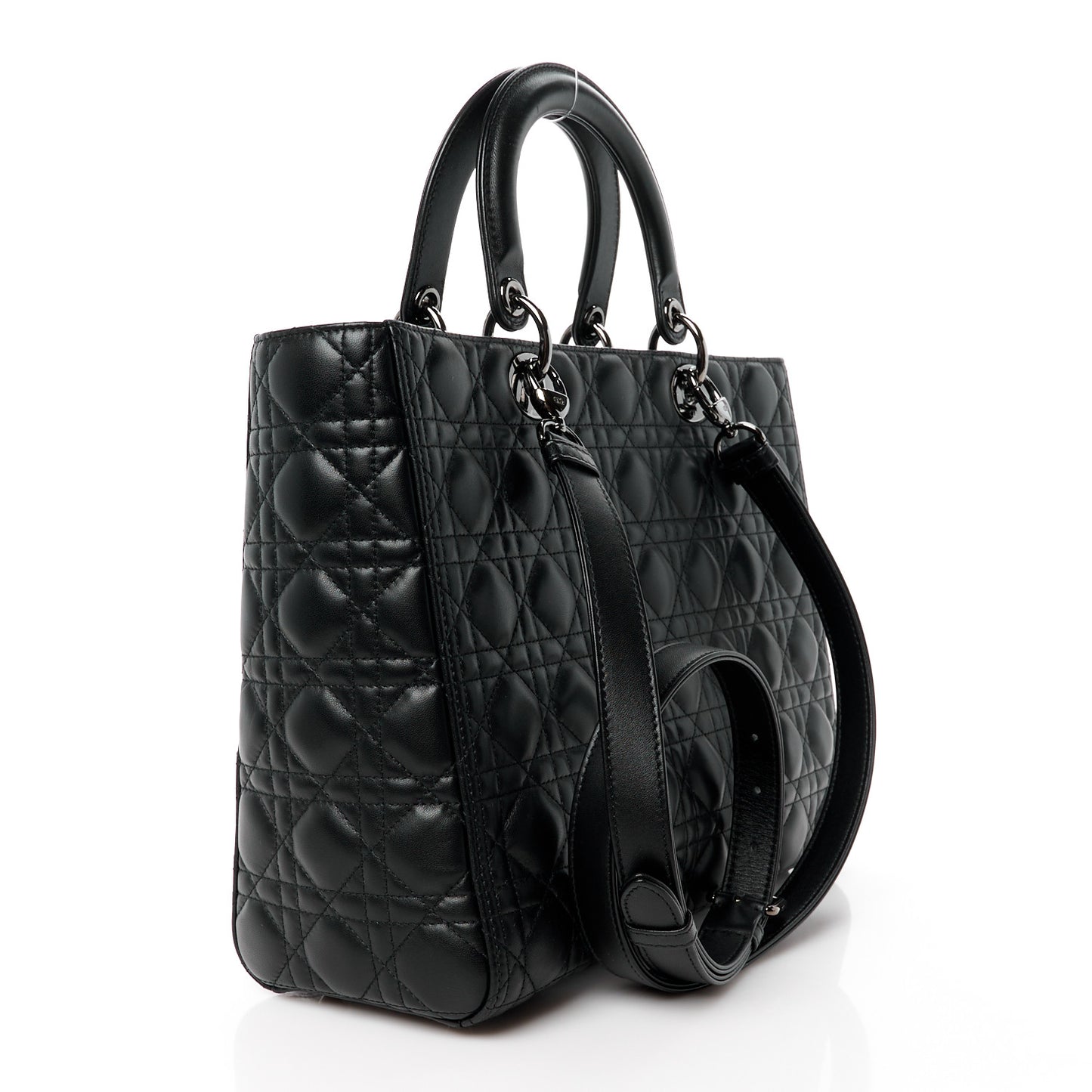 Lambskin Cannage Large Lady Dior Black