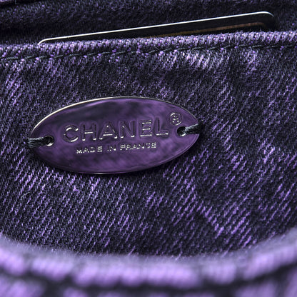 Chanel Washed Denim Quilted Small Denimpression Flap Violet Purple Black 5 of 9