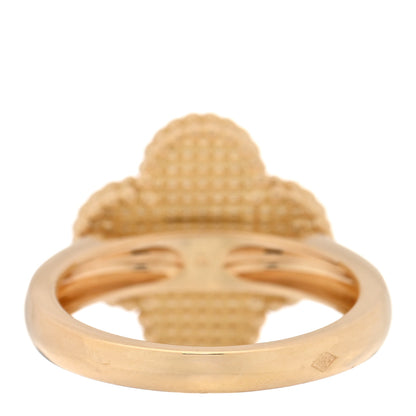 Van Cleef & Arpels 18K Yellow Gold Diamond Mother of Pearl Vintage Alhambra Ring 51 5.75 3 of 4