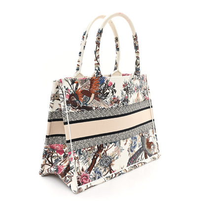 Christian Dior Canvas Embroidered Medium Jardin D'Hiver Book Tote Latte Multicolor 3 of 11