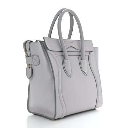 Celine Drummed Calfskin Micro Luggage Light Grey 3 of 11