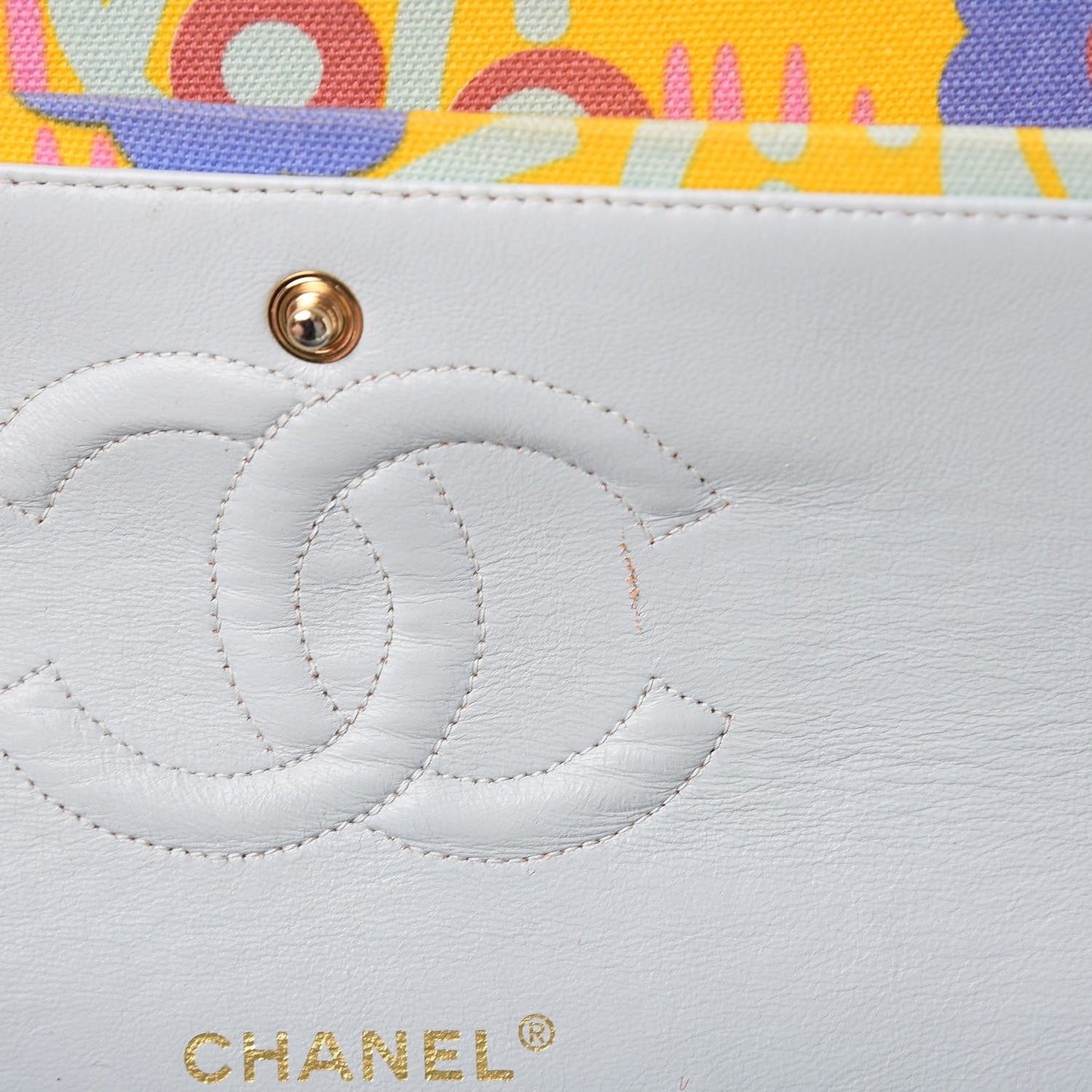 Canvas Printed Medium Double Flap Multicolor