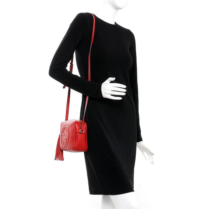 Gucci Pebbled Calfskin Small Soho Disco Bag Tabasco Red 2 of 7