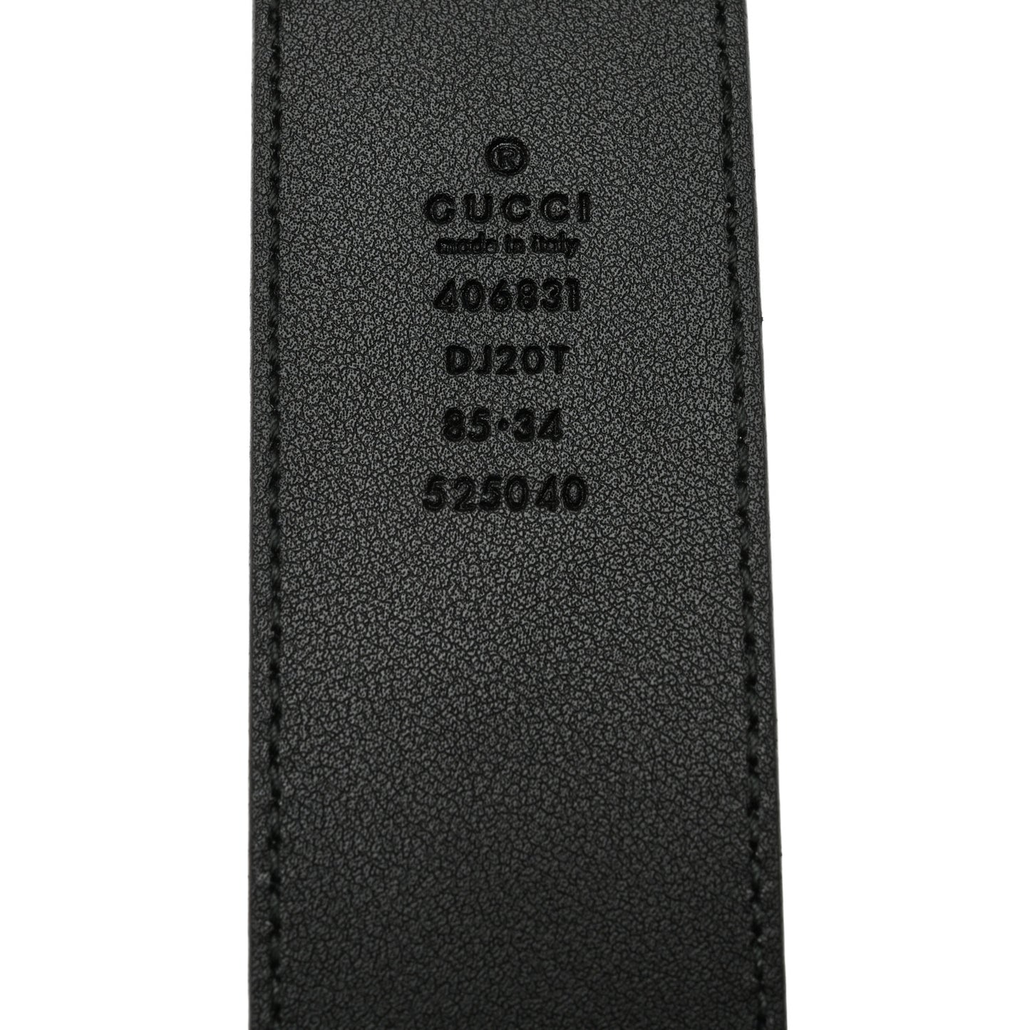 Textured Dollar Calfskin Double G 40mm Belt 85 34 Black