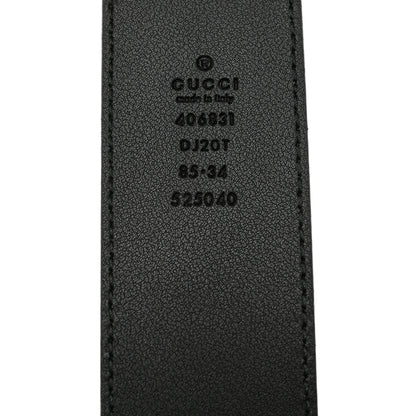 Gucci Textured Dollar Calfskin Double G 40mm Belt 85 34 Black 4 of 7
