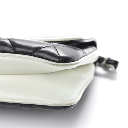 Chanel Lambskin Quilted Flap Black White 12 of 18