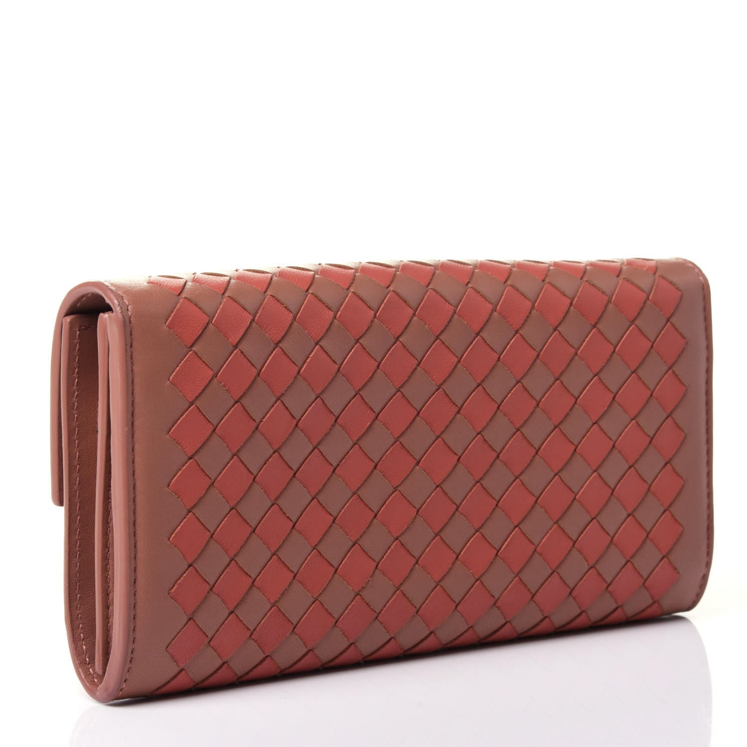 Bottega Veneta Nappa Intrecciato Continental Flap Wallet Dusty Rose Pompei 2 of 4