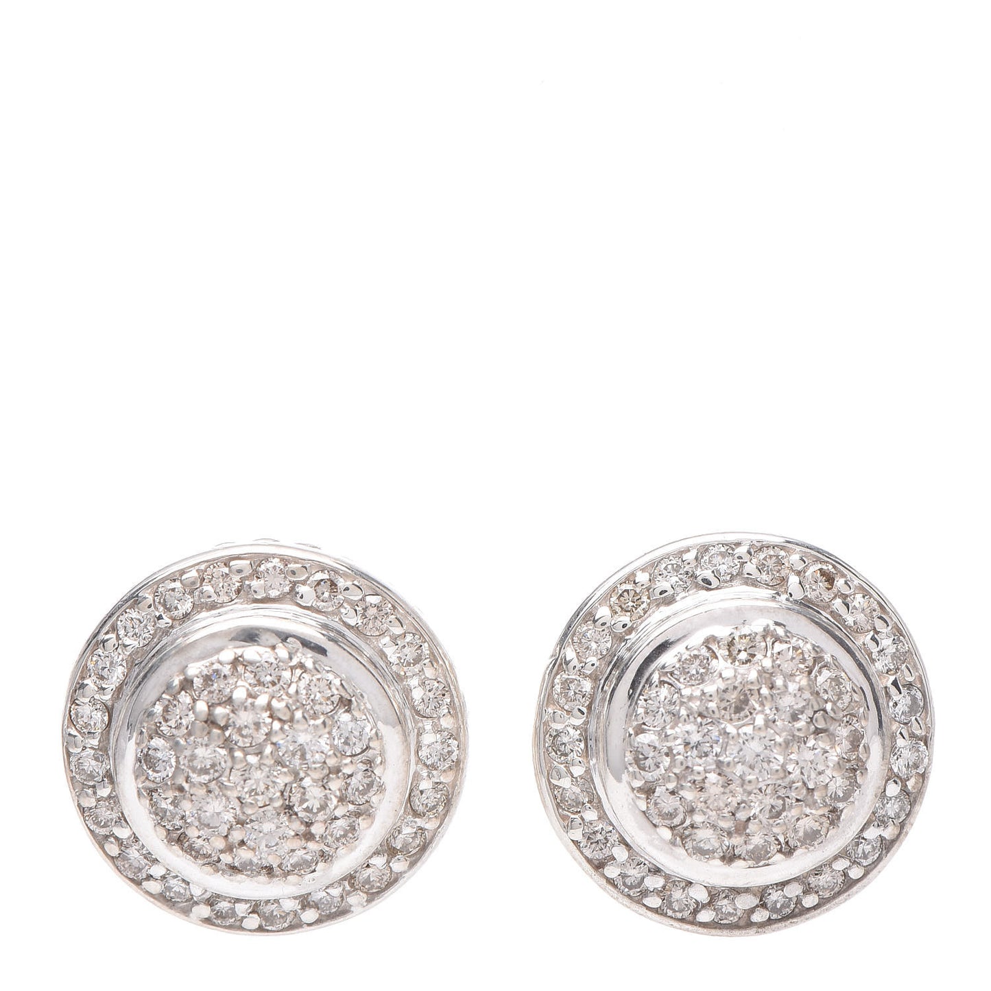 Sterling Silver Pave Diamond 8mm Cerise Earrings